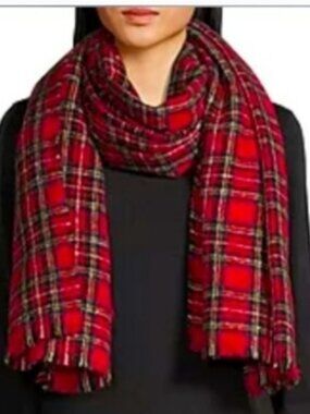 St, John's Bay Red Plaid Scarf